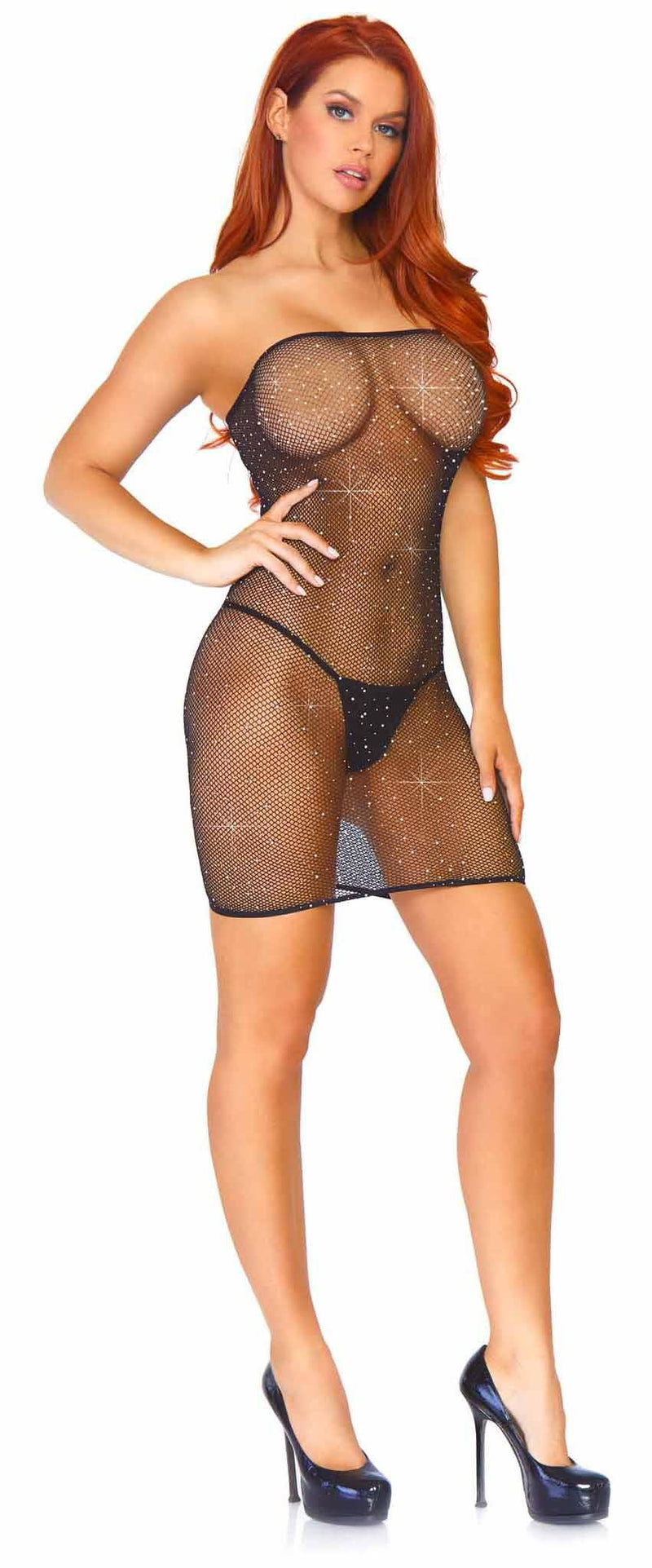 Crystalized Fishnet Tube Dress - The Dildo Hub