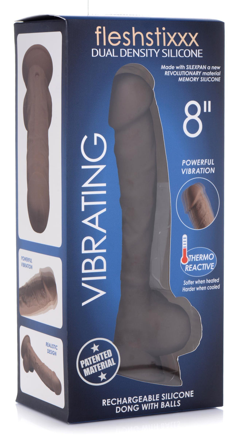 Dark 8-Inch Hypoallergenic Silicone Vibrating Dildo - The Dildo Hub