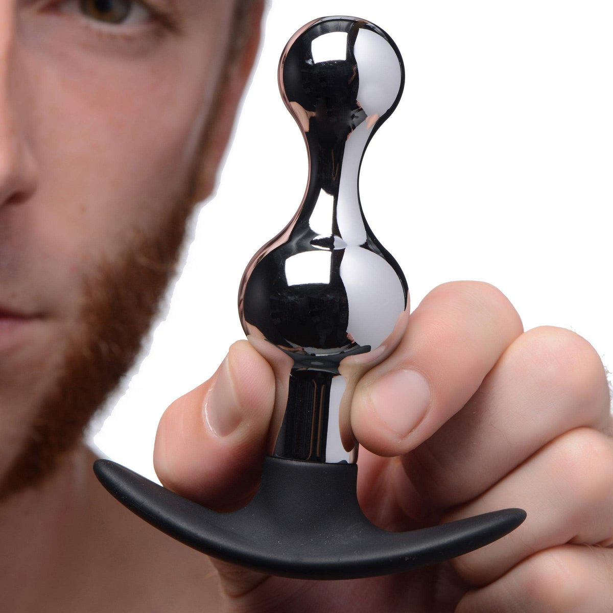 Dark Drop Metal and Silicone Beaded Anal Plug - The Dildo Hub