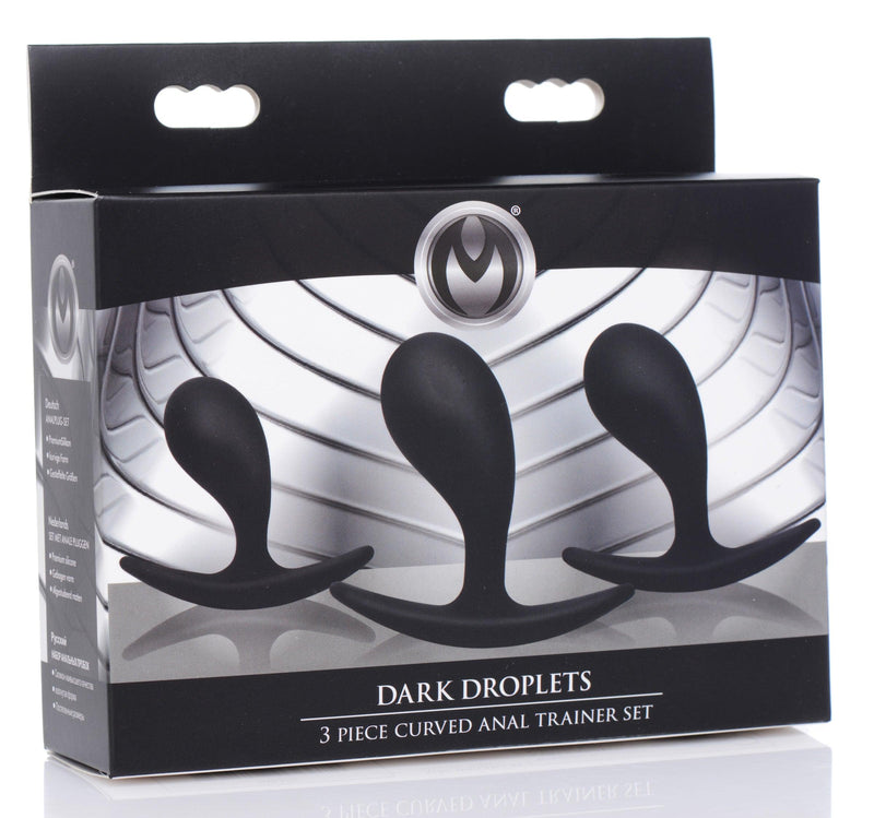 Dark Droplets 3 Piece Curved Silicone Anal Trainer Set - The Dildo Hub