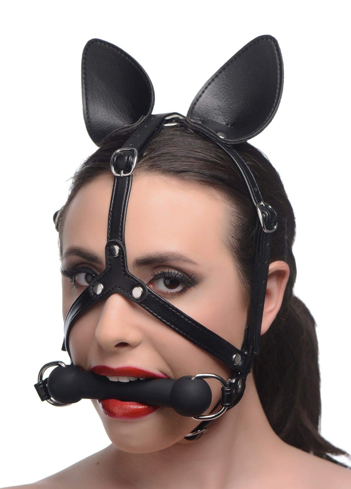 Dark Horse Pony Head Harness with Silicone Bit - The Dildo Hub