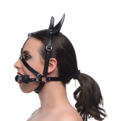 Dark Horse Pony Head Harness with Silicone Bit - The Dildo Hub