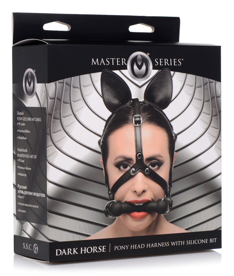 Dark Horse Pony Head Harness with Silicone Bit - The Dildo Hub