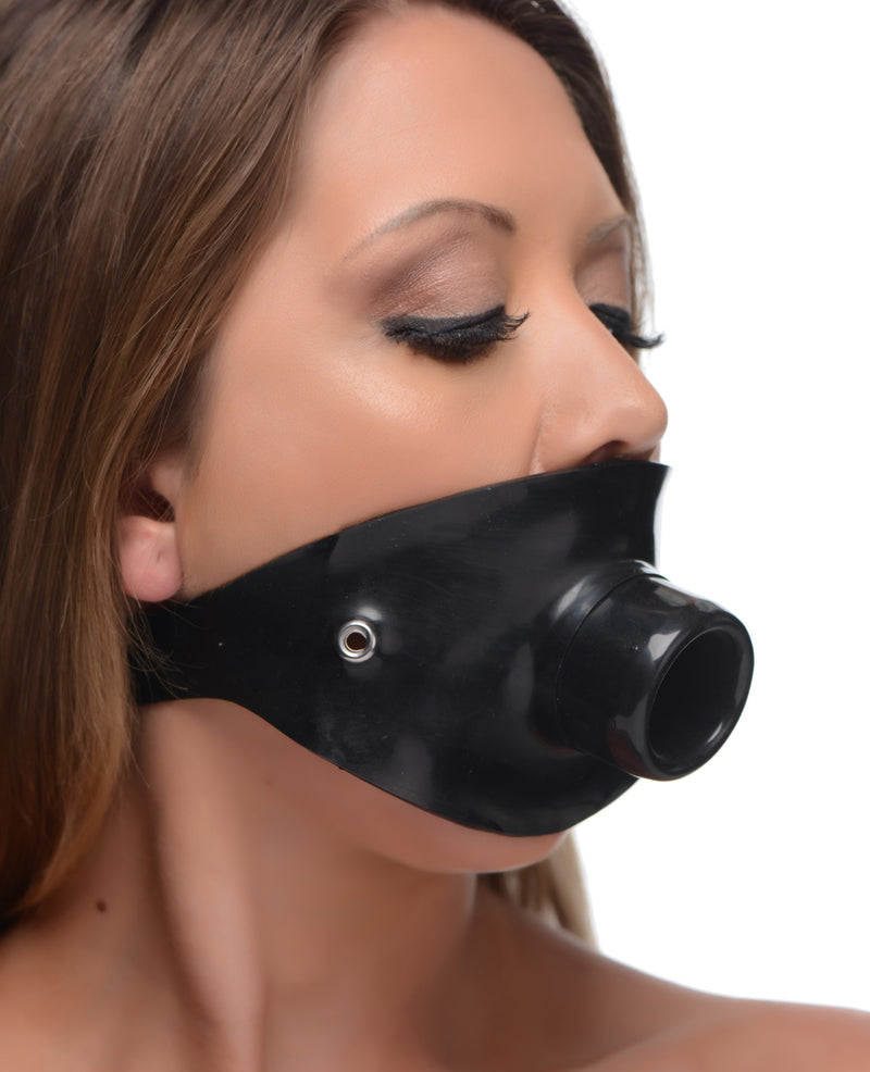 Rubber Open Mouth Piss Gag LeatherR from SC Novelties