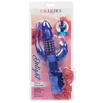 Delight Triple Orgasm Rabbit Vibrator - 10 Inches | CalExotics - The Dildo Hub