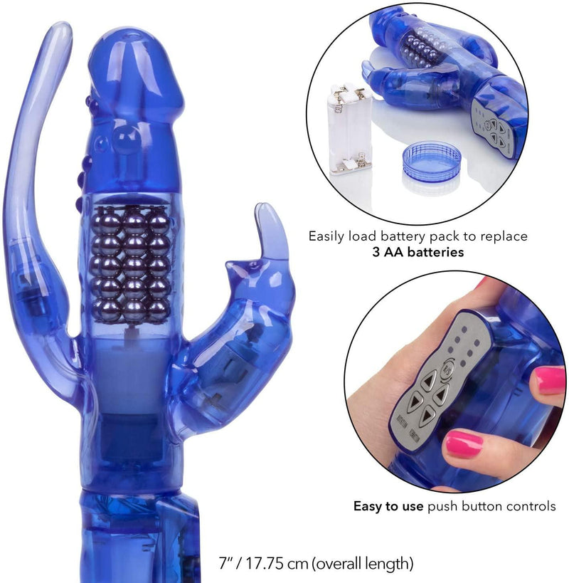 Delight Triple Orgasm Rabbit Vibrator - 10 Inches | CalExotics - The Dildo Hub