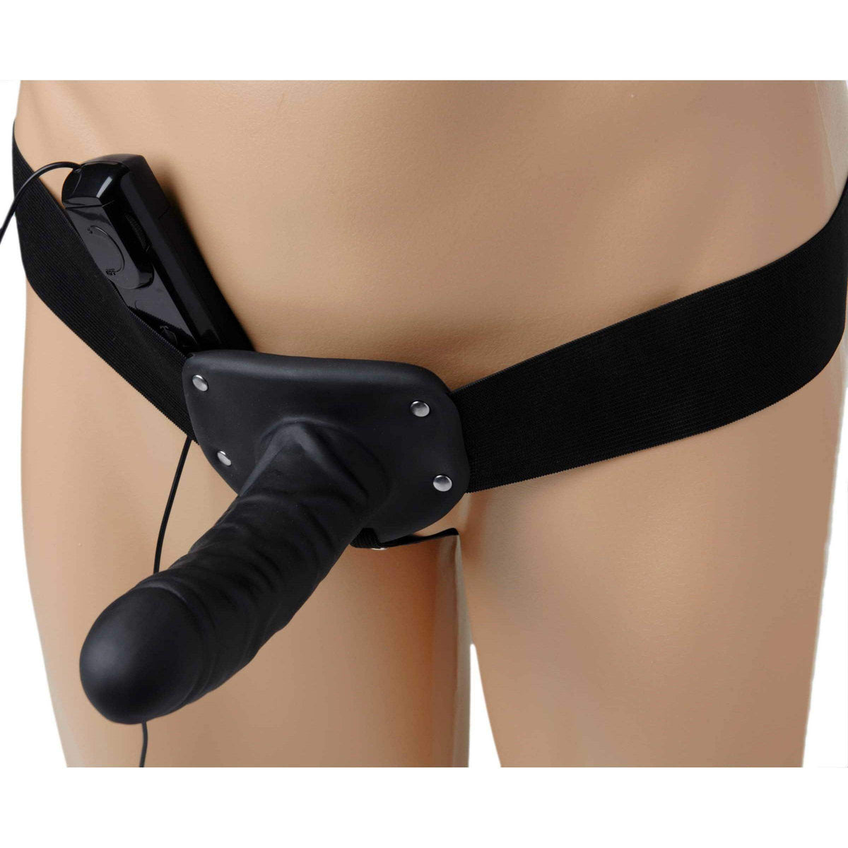 Deluxe Vibro Erection Assist Hollow Silicone Strap On - The Dildo Hub