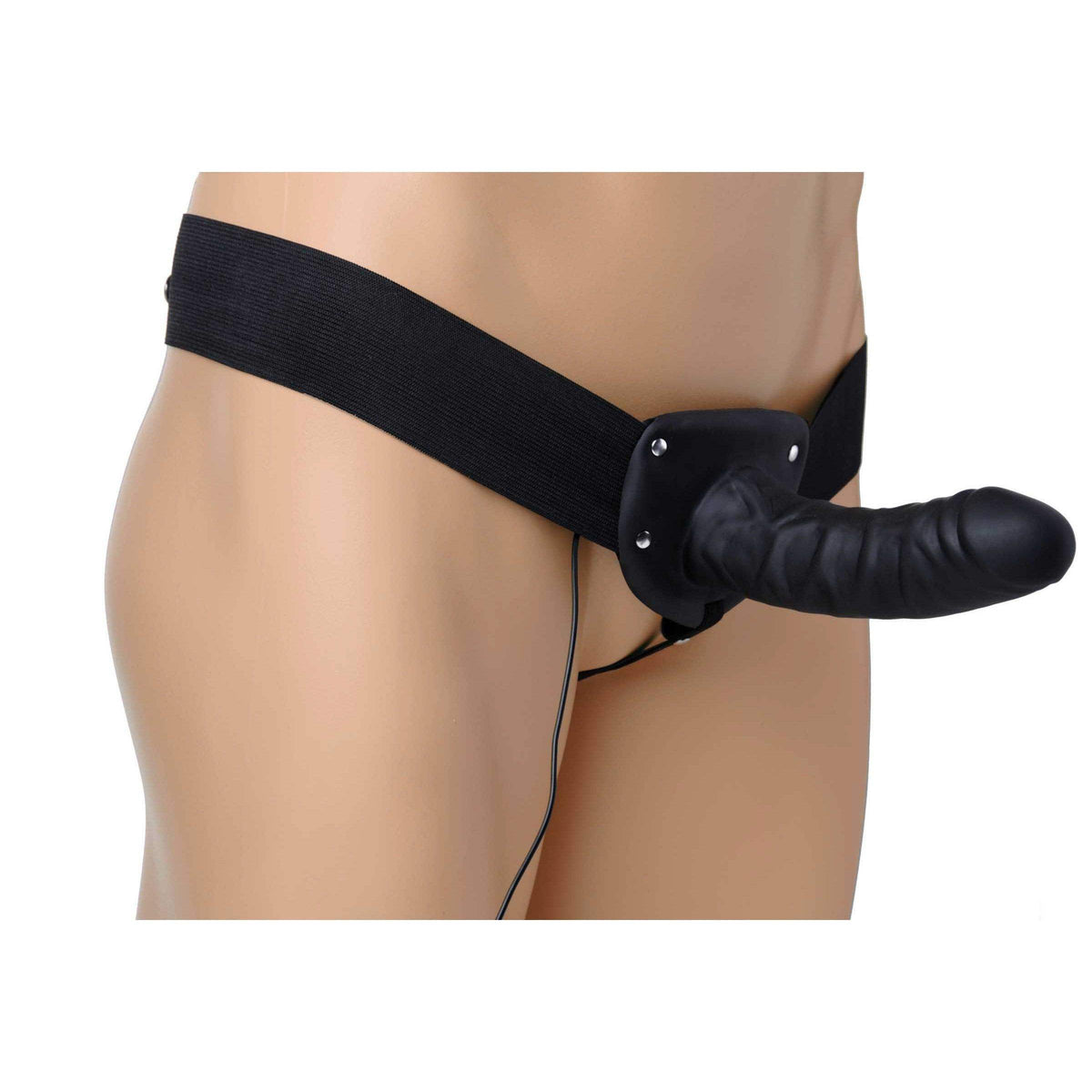 Deluxe Vibro Erection Assist Hollow Silicone Strap On - The Dildo Hub