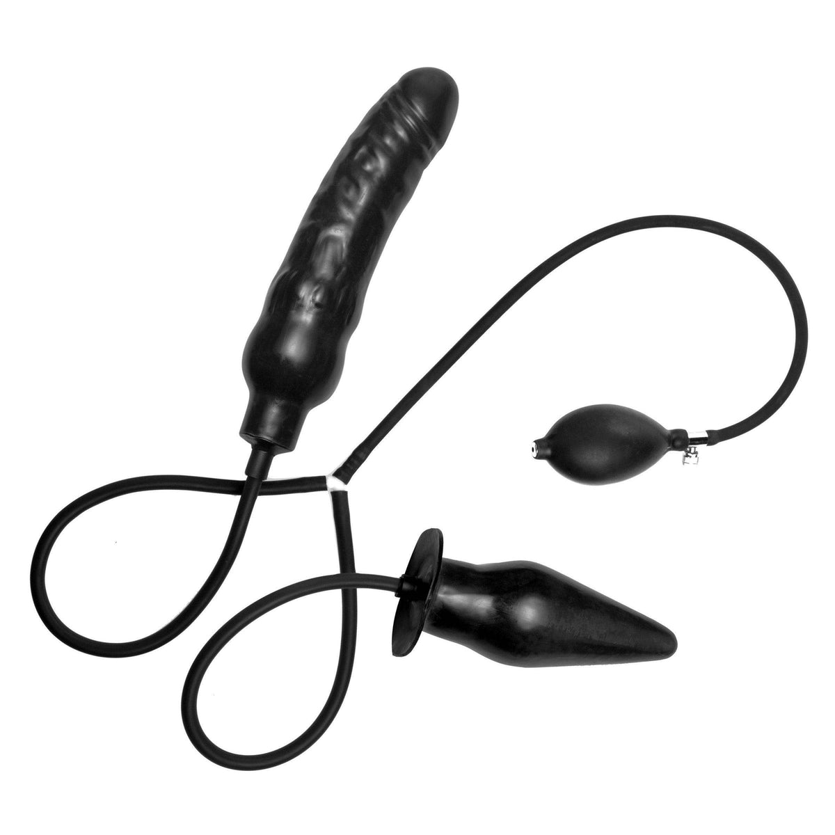 Deuce Double Penetration Inflatable Dildo and Anal Plug - The Dildo Hub