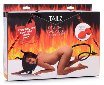 Devil Tail Anal Plug and Horns Set - The Dildo Hub