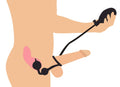 Devils Rattle Inflatable Silicone Anal Plug w/ Cock & Ball Ring