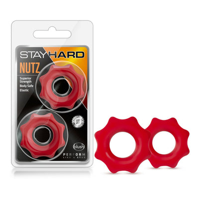 Stay Hard Nutz Cock Rings - Red | Blush  from The Dildo Hub
