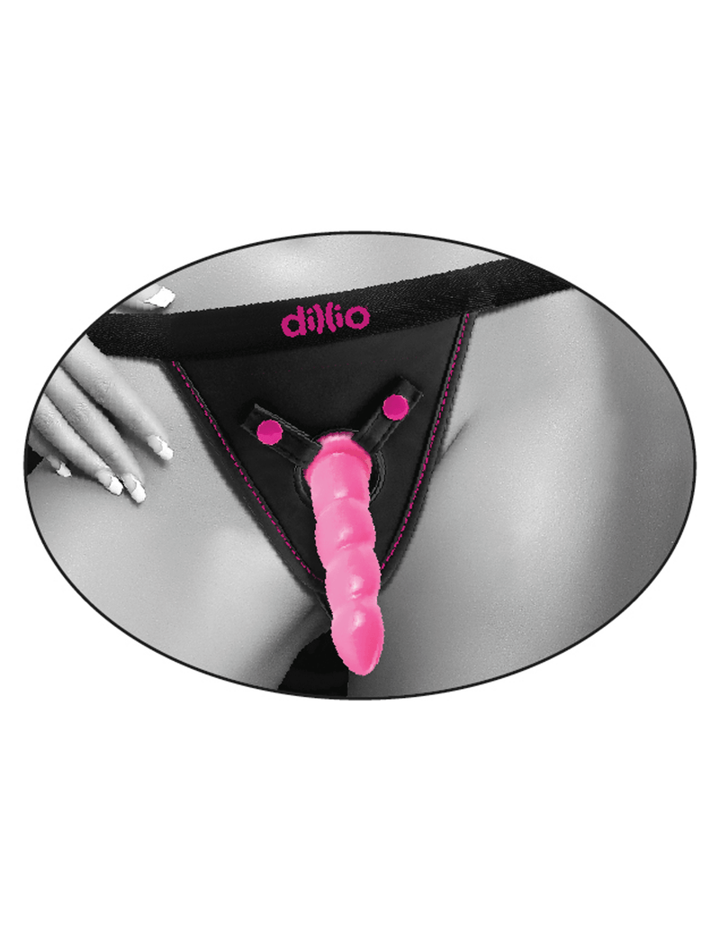 Dillio Perfect Fit Harness - Black/Pink | Pipedream - The Dildo Hub