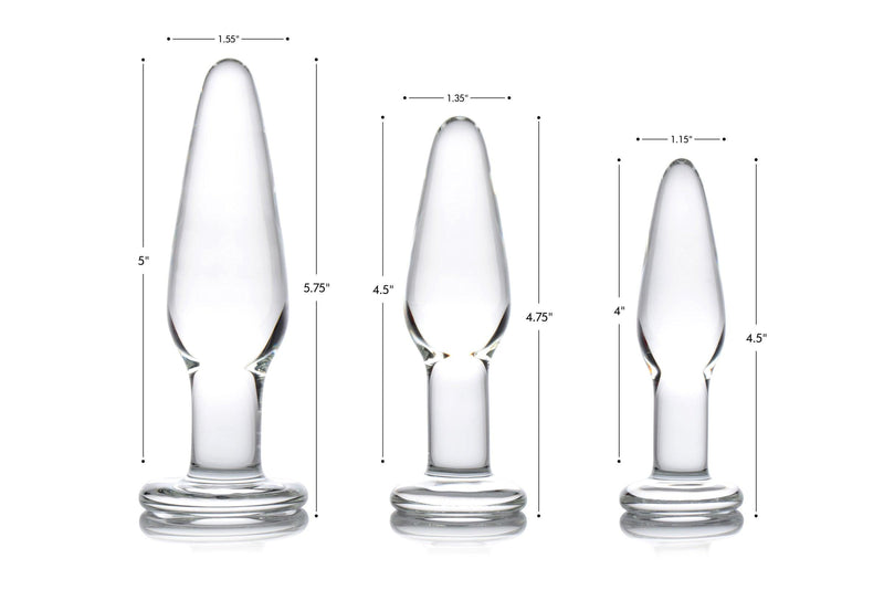 Dosha 3 Piece Glass Anal Plug Kit - The Dildo Hub