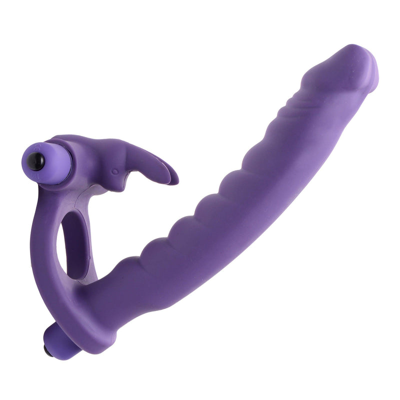 Double Delight Dual Penetration Vibrating Rabbit Cock Ring - The Dildo Hub