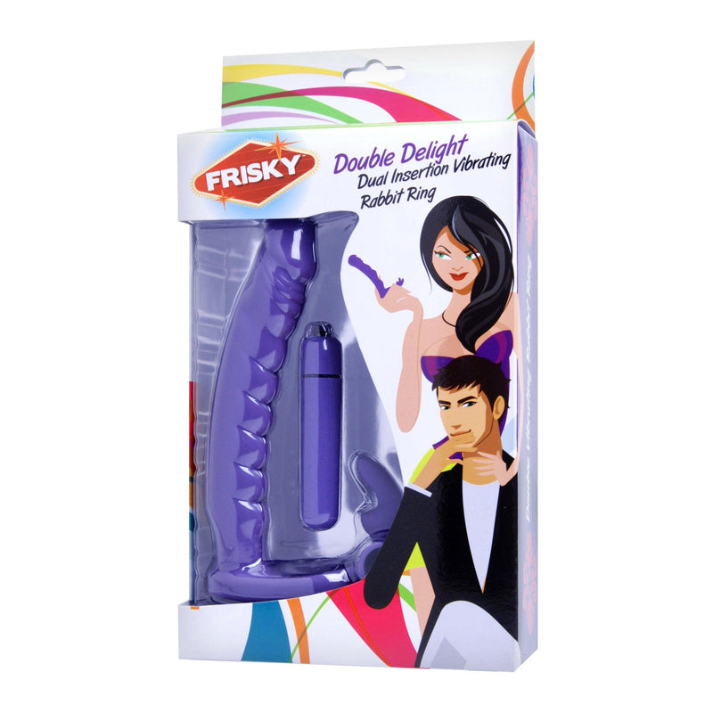 Double Delight Dual Penetration Vibrating Rabbit Cock Ring - The Dildo Hub