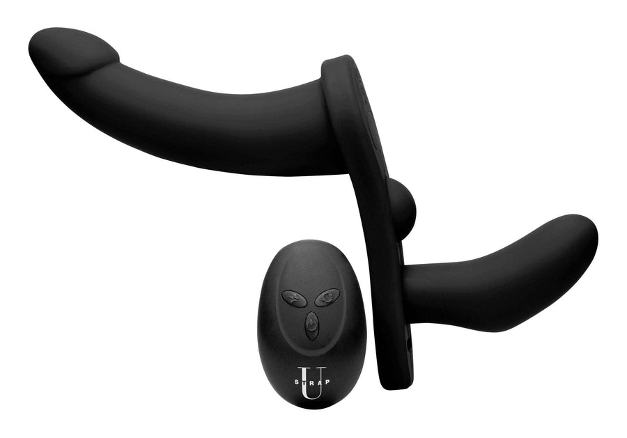 Double Take 10X Double Penetration Vibrating Strap-on Harness - Black The Dildo Hub Double Take 10X Double Penetration Vibrating Strap-on Harness - Black The Dildo Hub