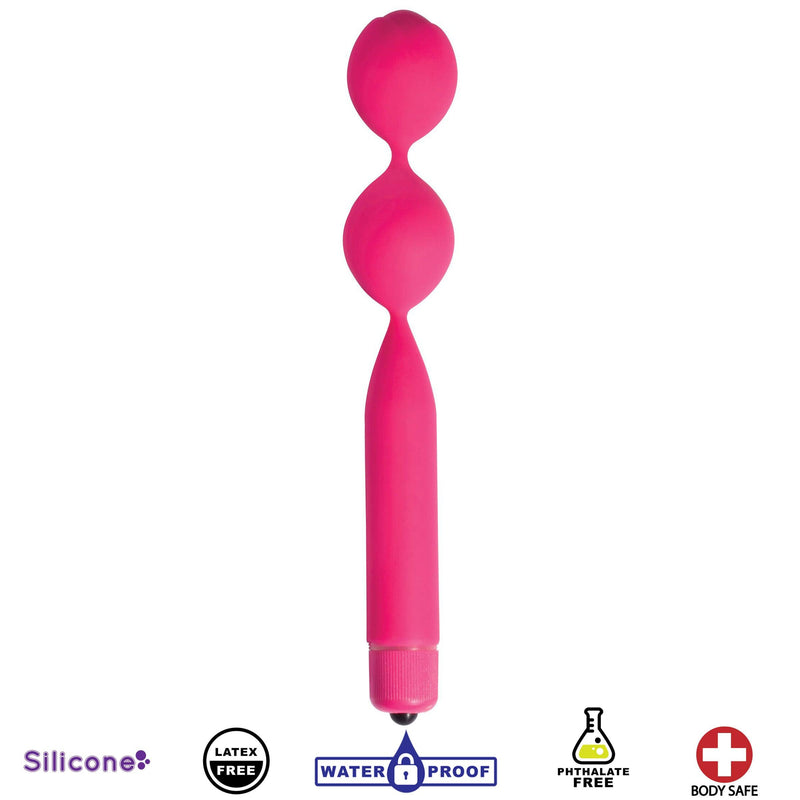 Double Vibrating Silicone Kegel Weight- Pink - The Dildo Hub