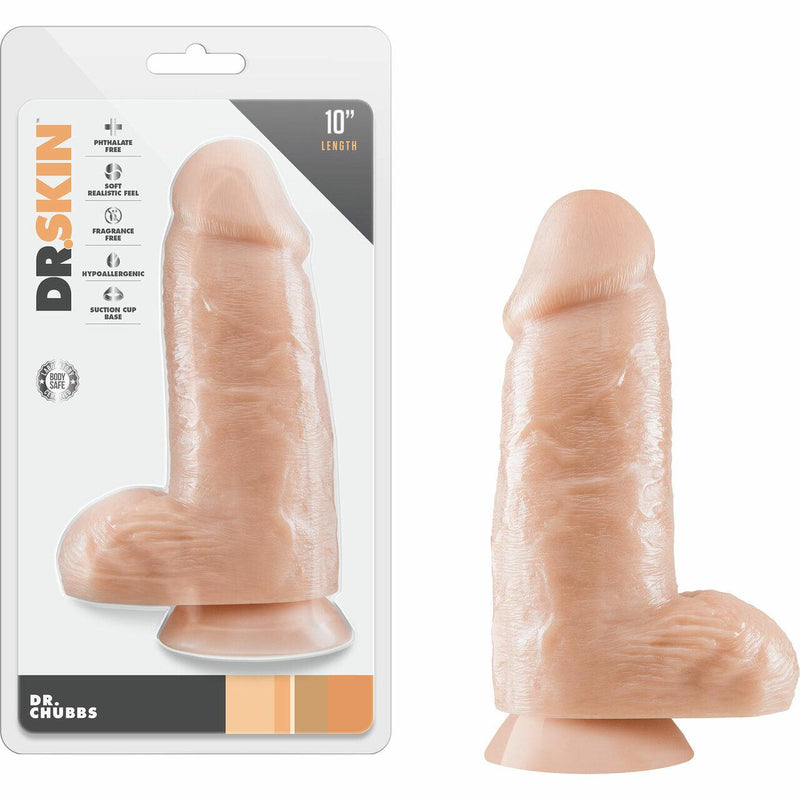 Dr. Chubbs Vanilla Realistic Dildo With Suction Cup - 10 Inch | Blush - The Dildo Hub