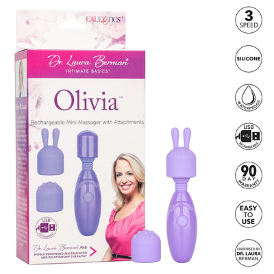 Dr. Laura Berman Olivia Rechargeable Mini Wand Vibrator | CalExotics - The Dildo Hub