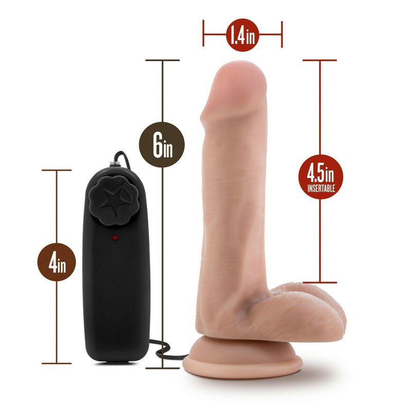 Dr. Rob Vanilla Vibrating Cock With Suction Cup - 6 Inch | Blush - The Dildo Hub