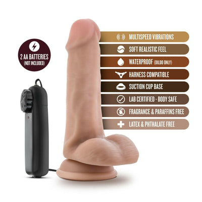 Dr. Rob Vanilla Vibrating Cock With Suction Cup - 6 Inch | Blush - The Dildo Hub