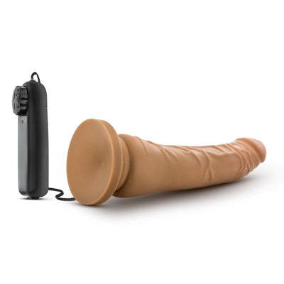 Dr. Skin Mocha Vibrating Realistic Cock With Suction Cup - 8.5 Inches | Blush - The Dildo Hub