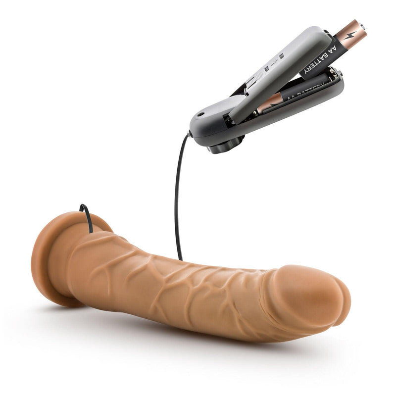 Dr. Skin Mocha Vibrating Realistic Cock With Suction Cup - 8.5 Inches | Blush - The Dildo Hub