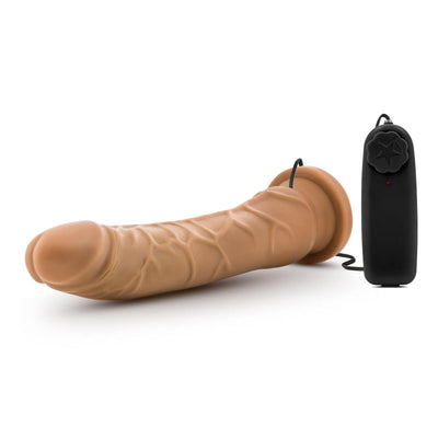 Dr. Skin Mocha Vibrating Realistic Cock With Suction Cup - 8.5 Inches | Blush - The Dildo Hub