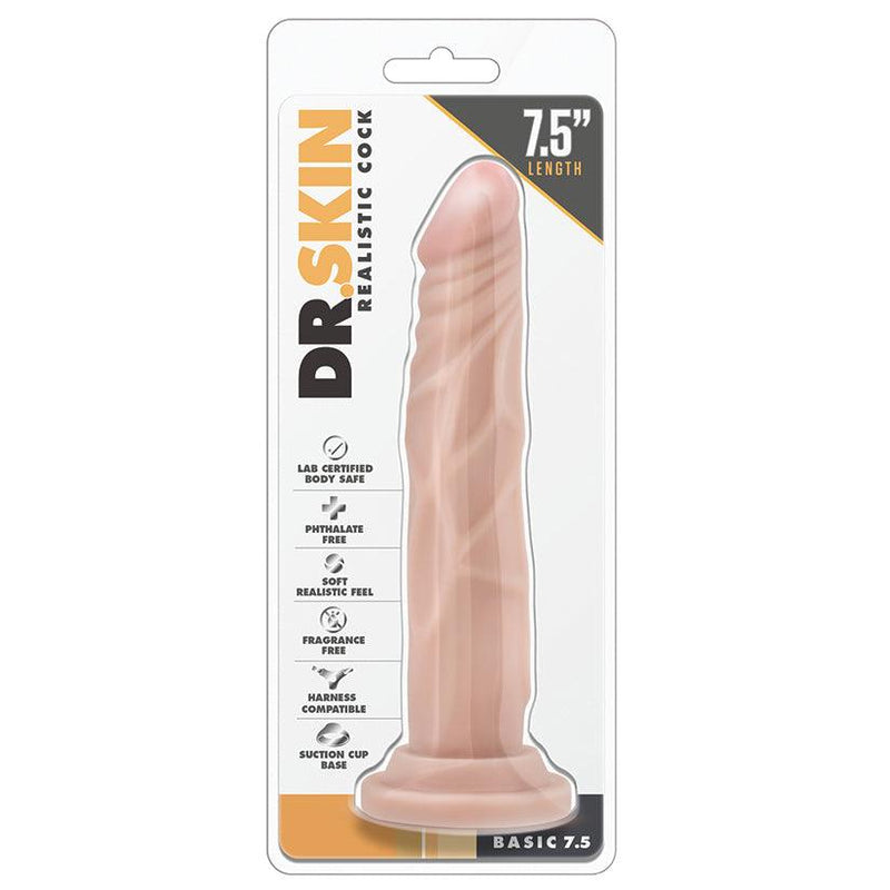 Dr. Skin - Realistic Dildo - Basic 7.5 Inch - Beige - The Dildo Hub