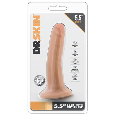 Dr. Skin Vanilla Realistic Dildo With Suction Cup - 5.5 Inches | Blush - The Dildo Hub