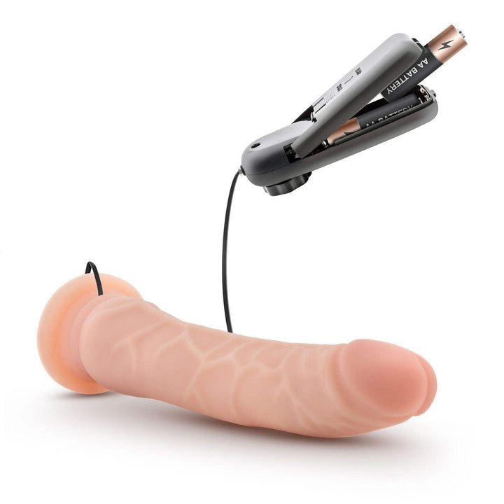 Dr. Skin Vanilla Vibrating Realistic Cock With Suction Cup - 8.5 Inches | Blush - The Dildo Hub
