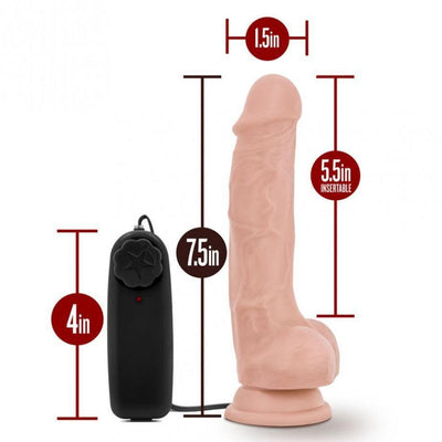 Dr. Tim Vanilla Vibrating Cock With Suction Cup - 7.5 Inch | Blush - The Dildo Hub