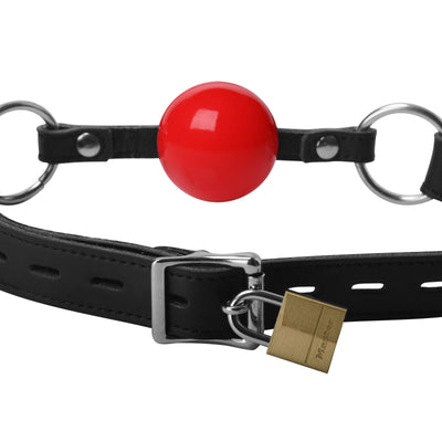 Classic Locking Silicone Ball Gag - Red new-products from Strict Leather