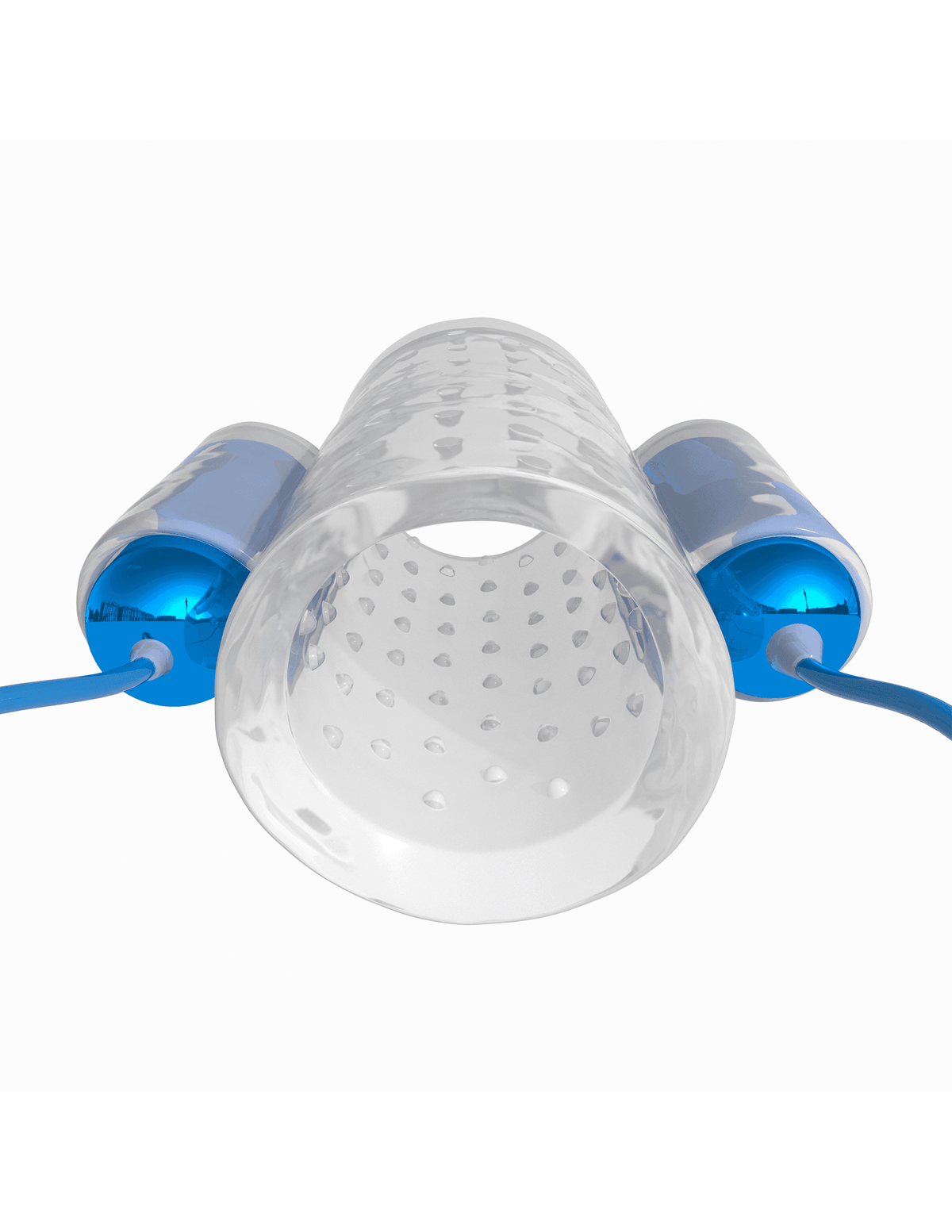 Dual Vibrating Penis Sleeve - Blue and Clear | Pipedream - The Dildo Hub
