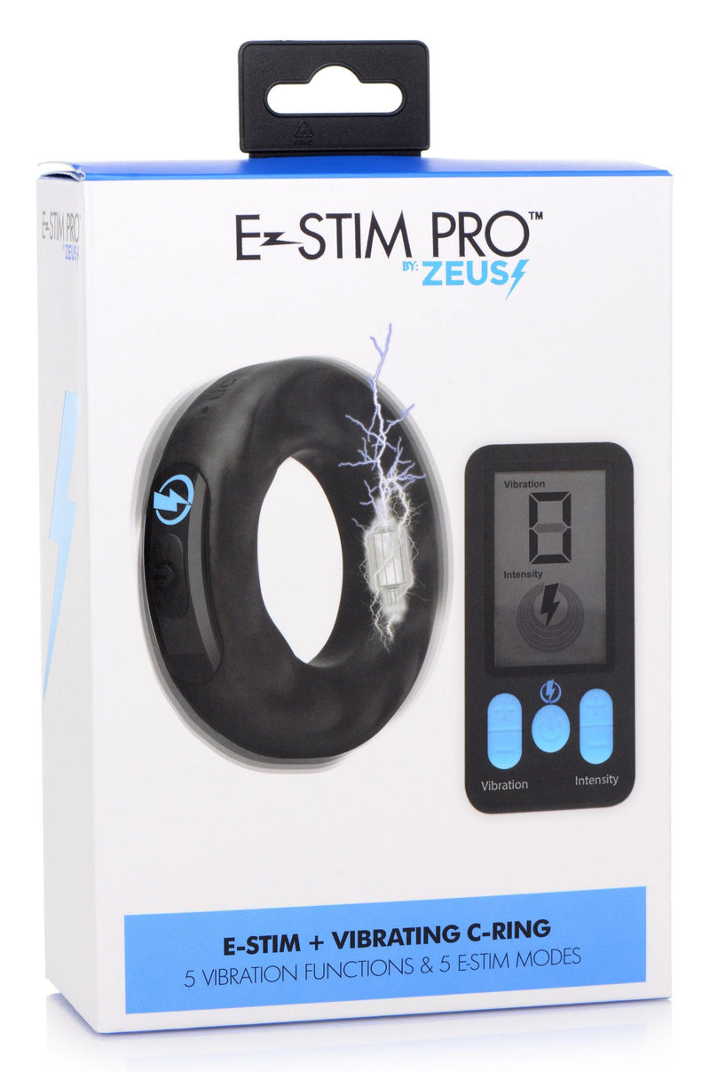 E-Stim Pro Silicone Vibrating Cock Ring with Remote Control - The Dildo Hub