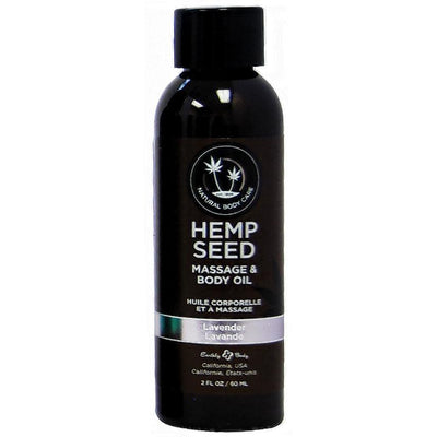 Earthly Body Hemp Seed Massage Oil - 2 Fl. Oz. - Lavender - The Dildo Hub