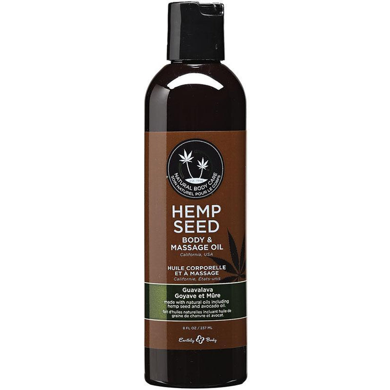 Earthly Body Hemp Seed Massage Oil - 8 Fl. Oz. - Guavalava - The Dildo Hub