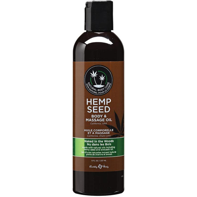 Earthly Body Hemp Seed Massage Oil - 8 Fl. Oz. - Naked in the Woods - The Dildo Hub