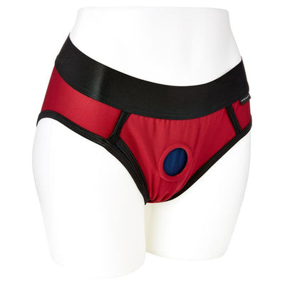 Em.Ex Contour Harness Pants - Burgundy L | Sport Sheets - The Dildo Hub