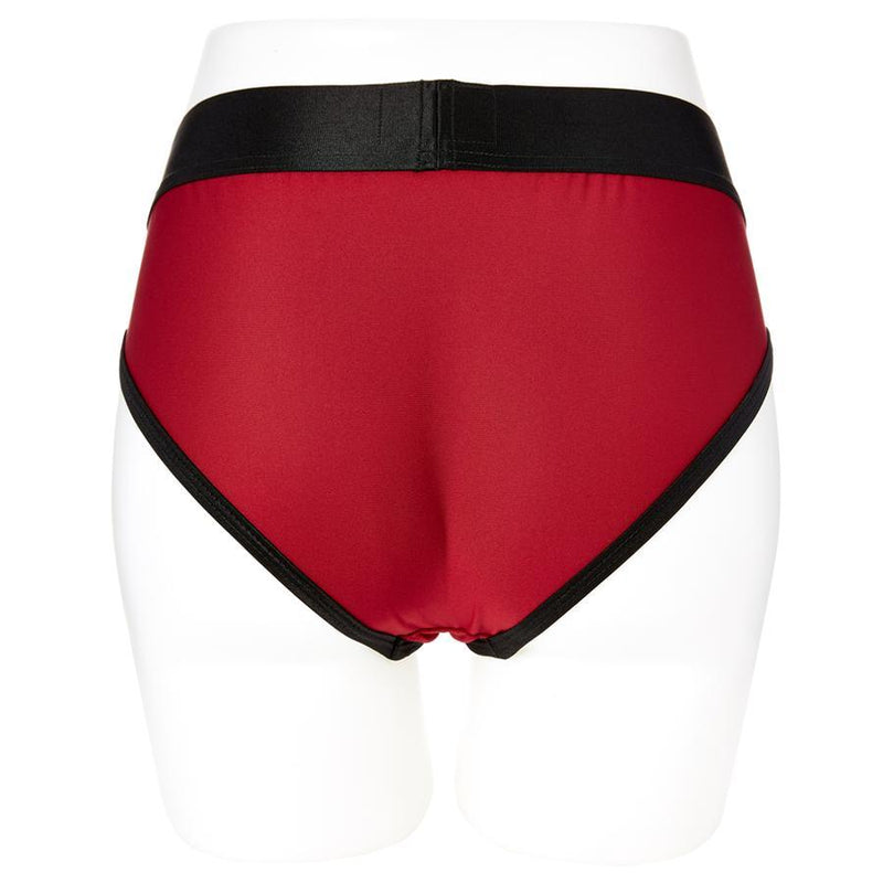 Em.Ex Contour Harness Pants - Burgundy L | Sport Sheets - The Dildo Hub