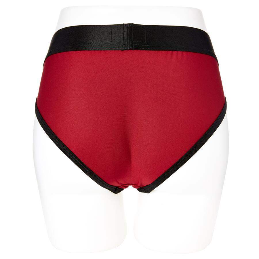 Em.Ex Contour Harness Pants - Burgundy S | Sport Sheets - The Dildo Hub