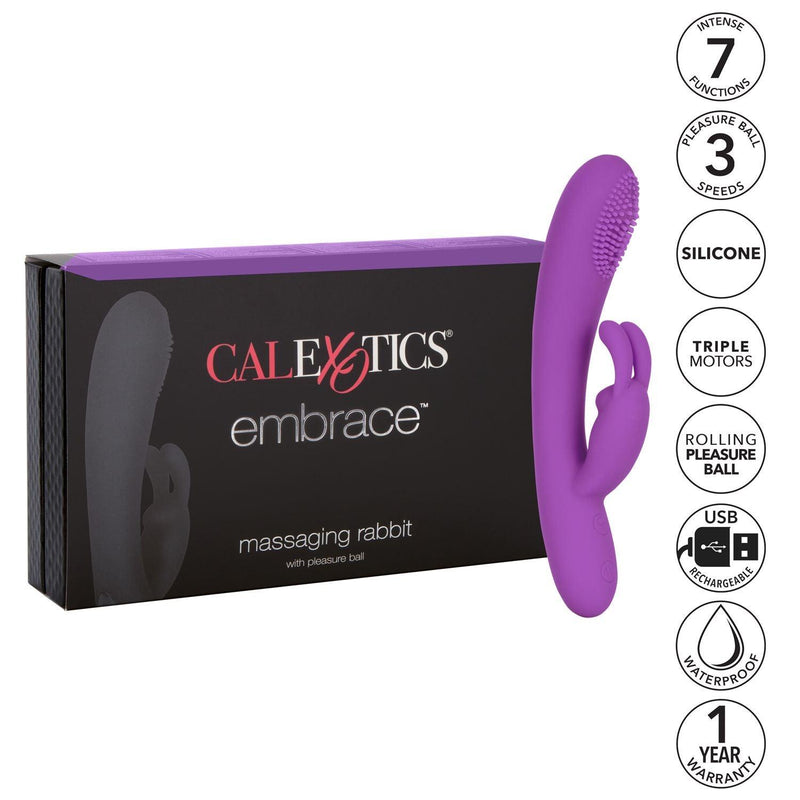 Embrace Massaging Rabbit - Purple - The Dildo Hub