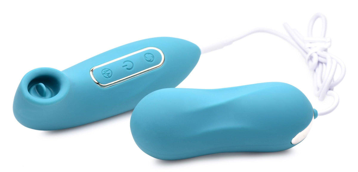 Entwined Silicone Thumping Egg and Licking Clitoral Stimulator - The Dildo Hub