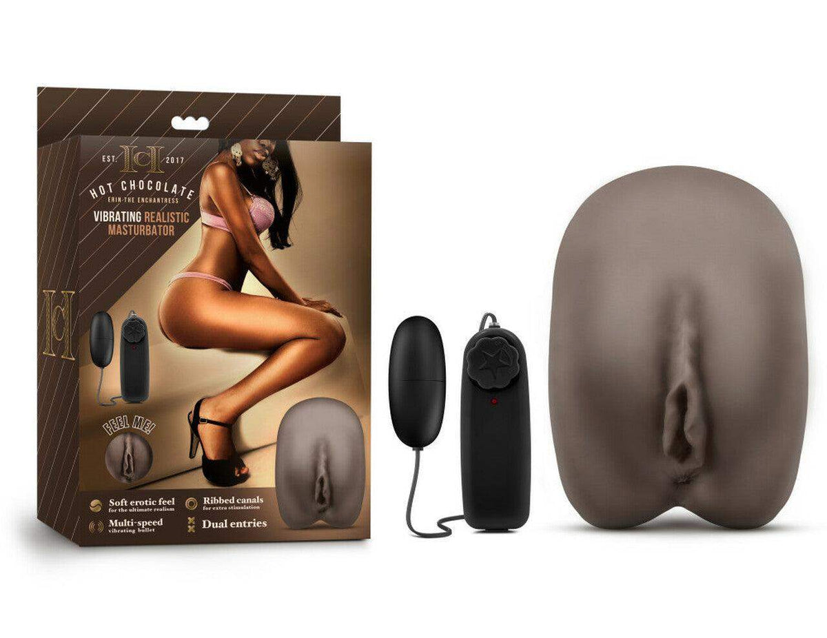 Erin the Enchantress - Vibrating Realistic Masturbator - Chocolate | Blush - The Dildo Hub