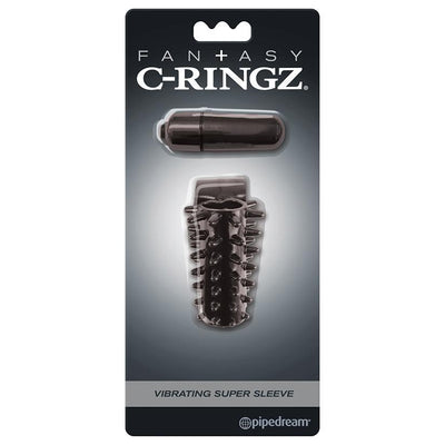 Fantasy C-Ringz Vibrating Super Sleeve Cock Ring Black | Pipedream - The Dildo Hub