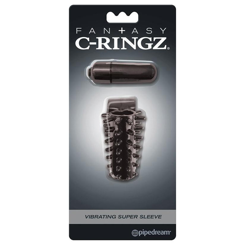 Fantasy C-Ringz Vibrating Super Sleeve Cock Ring Black | Pipedream - The Dildo Hub