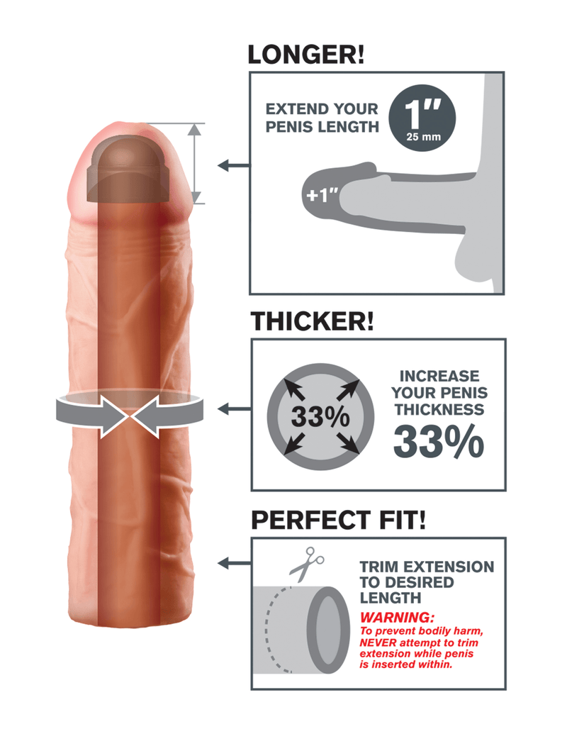 Fantasy X-Tension Perfect 1-Inch Penis Extension | Pipedream - The Dildo Hub