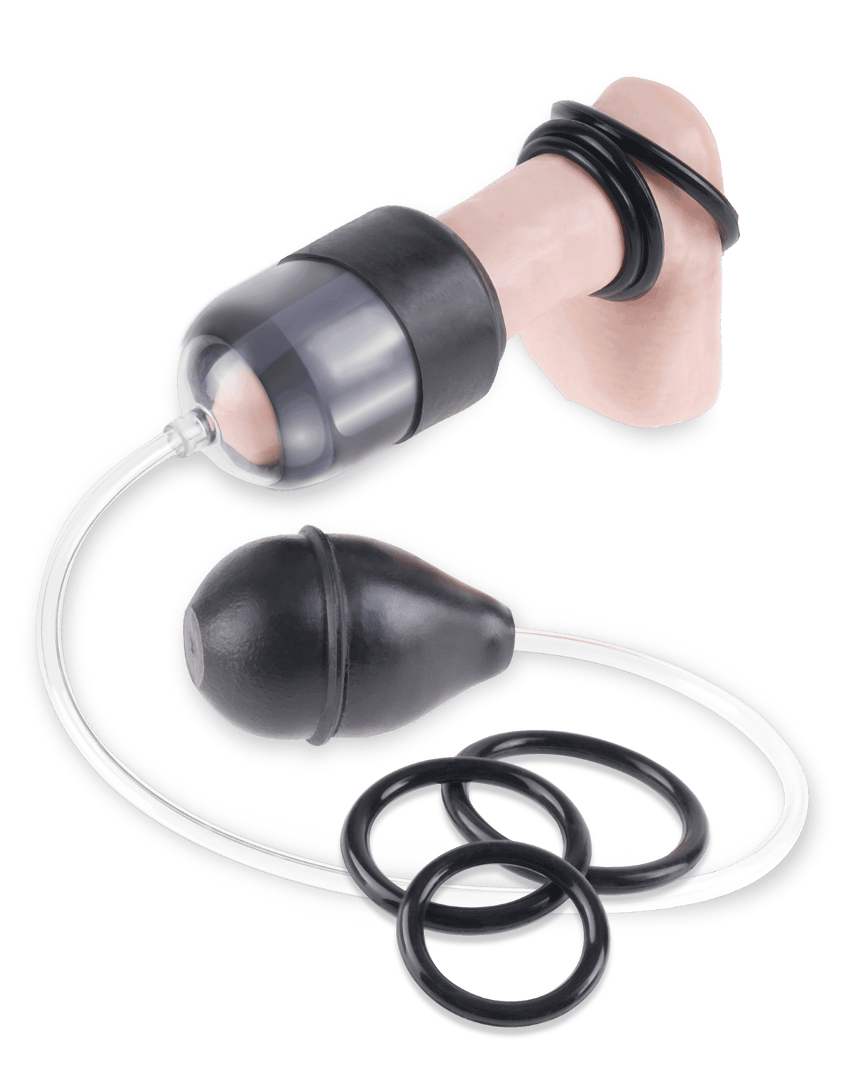 Fetish Fantasy Series Suck N' Stroke Head Pump - Clear/Black | Pipedream - The Dildo Hub