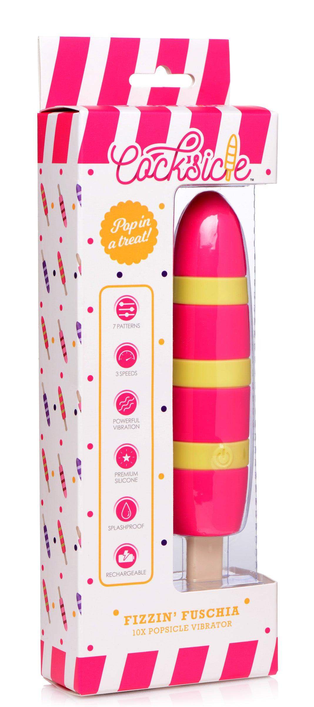 Fizzin 10X Popsicle Silicone Rechargeable Vibrator - The Dildo Hub